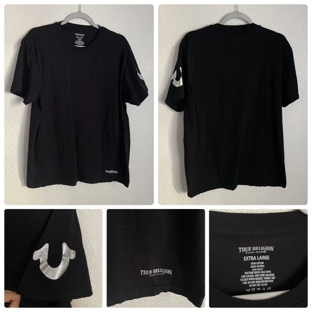 True Religion Men’s Crewneck Undershirt Tee Bundle of 2 Shirts XL Black